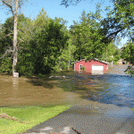 Boquet River flooding in Whallonsburg, NY after Hurricane Irene