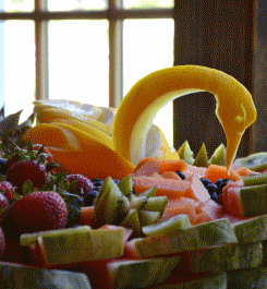 Fruit swan at the Essex Inn in Essex, NY