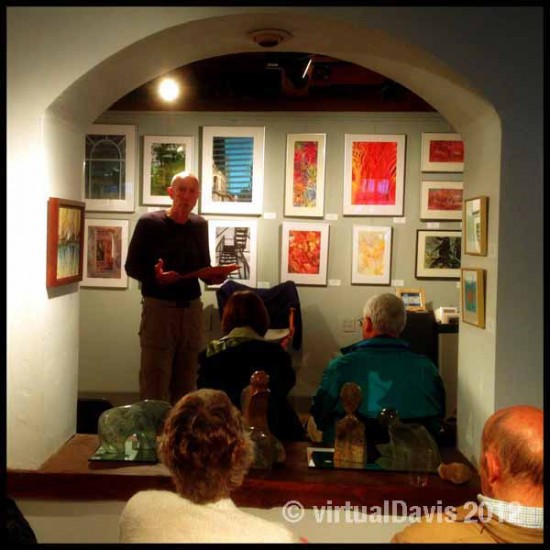 Jeff Moredock reading his poetry at the Adirondack Art Association