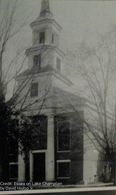 Baptist Church in Essex, NY. It was destroyed in a 1943 fire.