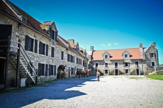 Fort Ticonderoga with horses