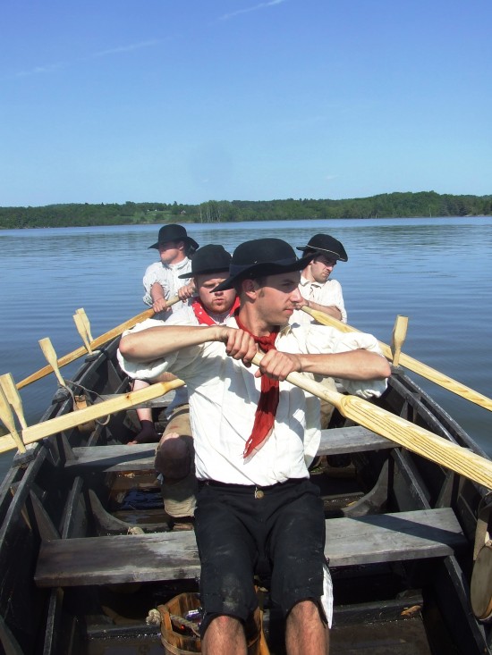 Members of a bateau crew on Lake Champlain. "An Army Rows and Marches on its Stomach" is one of four "Fort Fever Series" programs at Fort Ticonderoga January through April 2014.