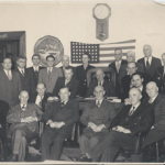 Essex County Board of Supervisors with Harry Albee seated on the far right, kitty corner in back of the first man in the front row. (Credit: Olive Alexander)