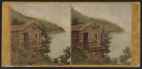 Lewis Ore Beds Stereoview - front