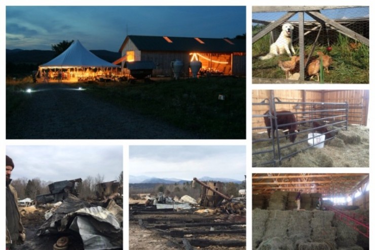 Reber Rock Farm Barn Before and After Fire