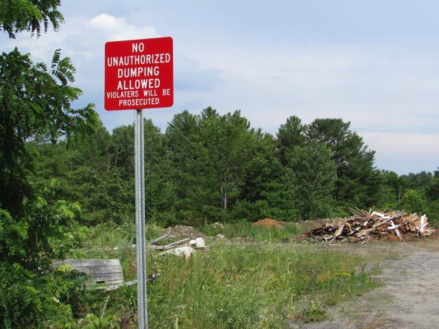 The state Department of Conservation has been notified about an illegal dump at the Essex County Fairgrounds in Westport. (Photo by Pete DeMola)