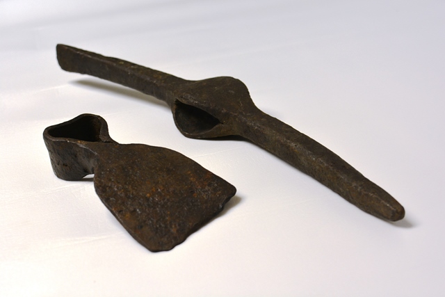 Humble tools like picks and hoes were among the most important weapons soldiers used in the 18th century. They were used to build defenses to protect troops from attack. These tools are just a sample of the thousands of rare archaeological objects Fort Ticonderoga has in its museum collection. (Credit: Fort Ticonderoga)