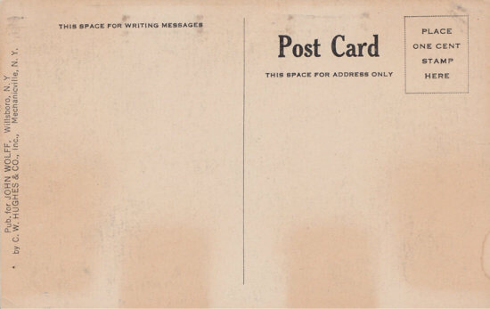 Vintage Postcard: Essex County National Bank, Willsboro, NY (back)