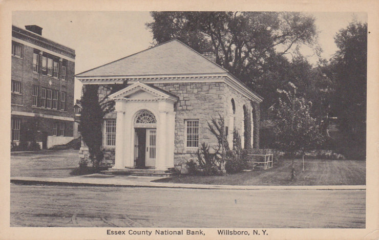 Vintage Postcard: Essex County National Bank, Willsboro, NY