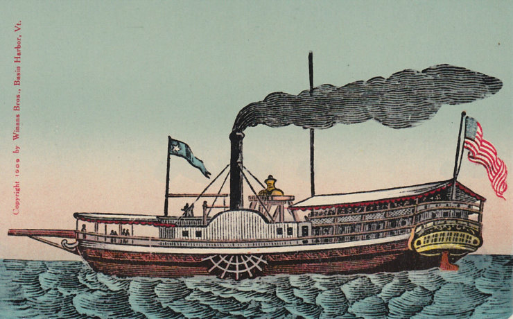 Vintage Postcard: Steamboat