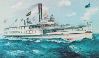 Vintage Postcard: Ticonderoga Steamer