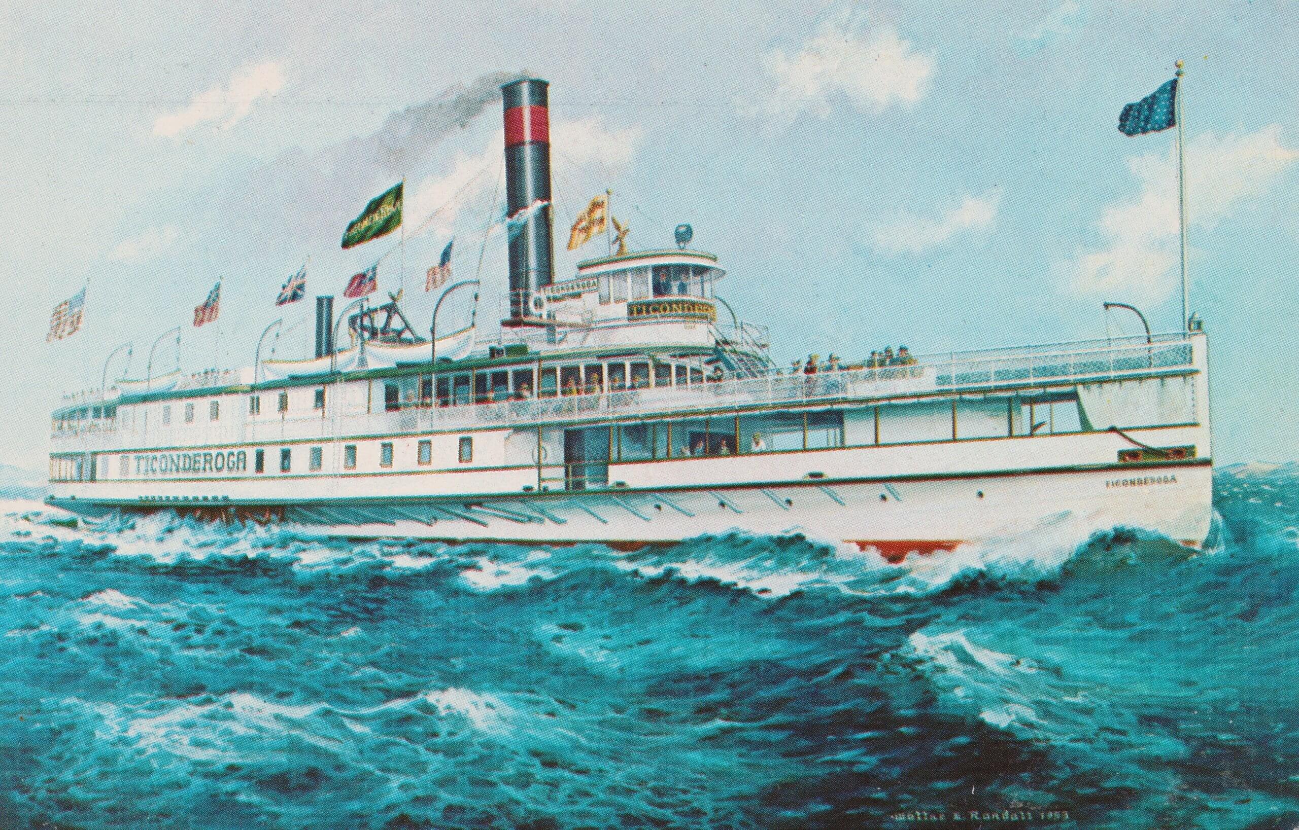 Vintage Postcard: Ticonderoga Steamer