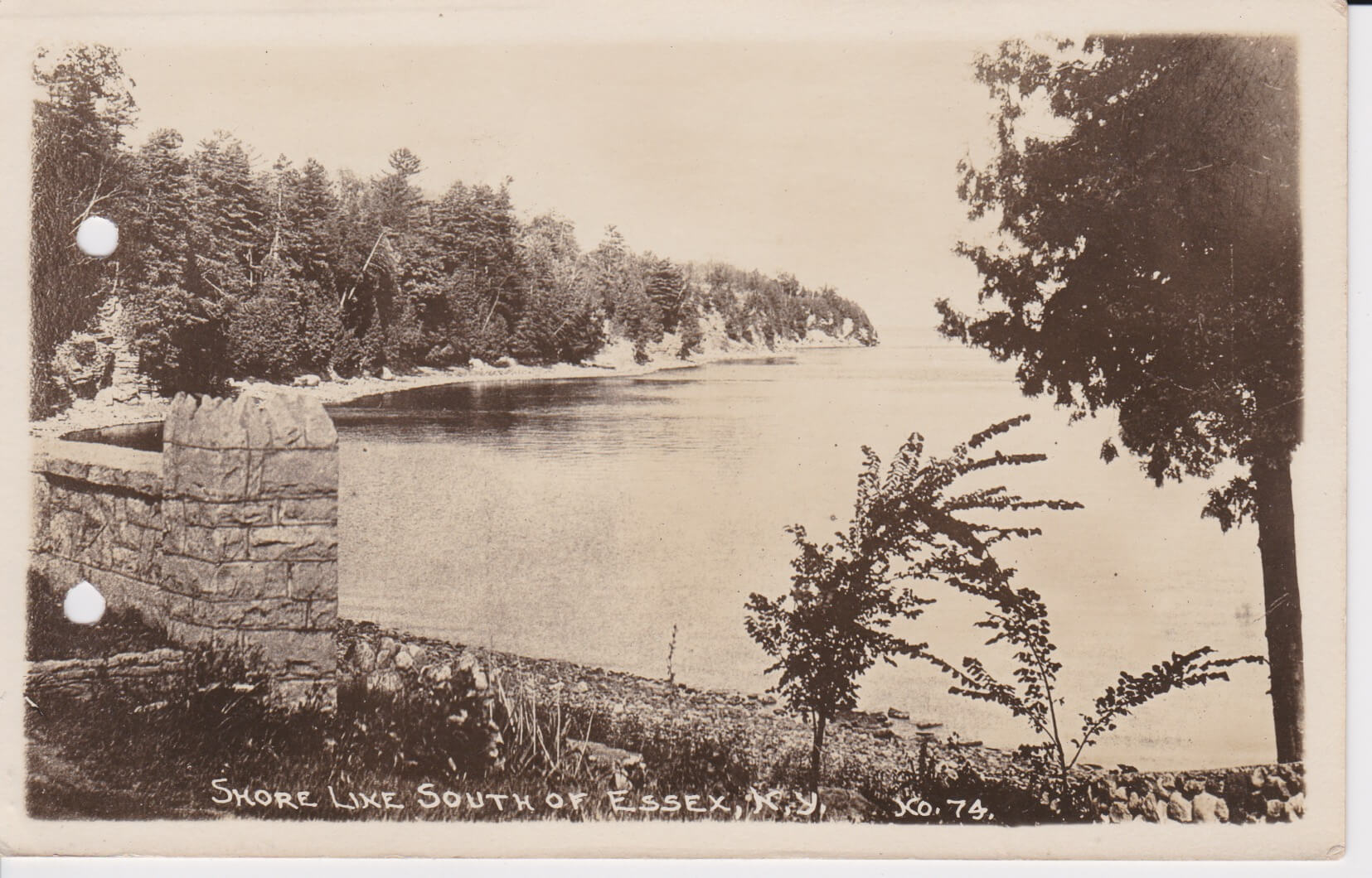 Vintage Postcard: "Shore Line South of Essex, NY."