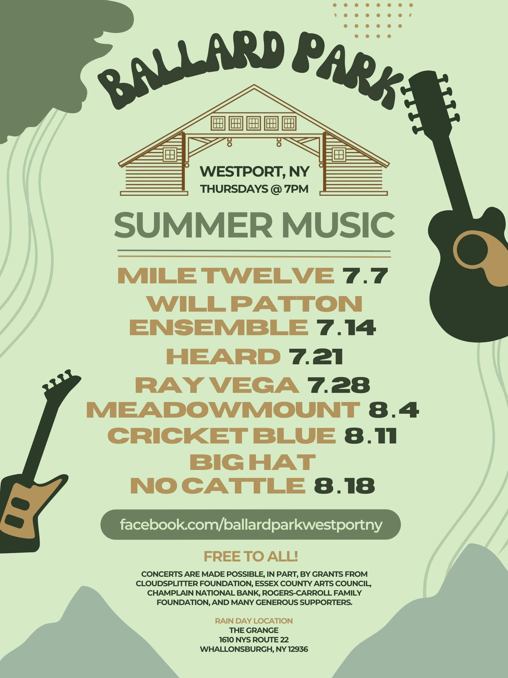 2022 Ballard Park Concert Series poster